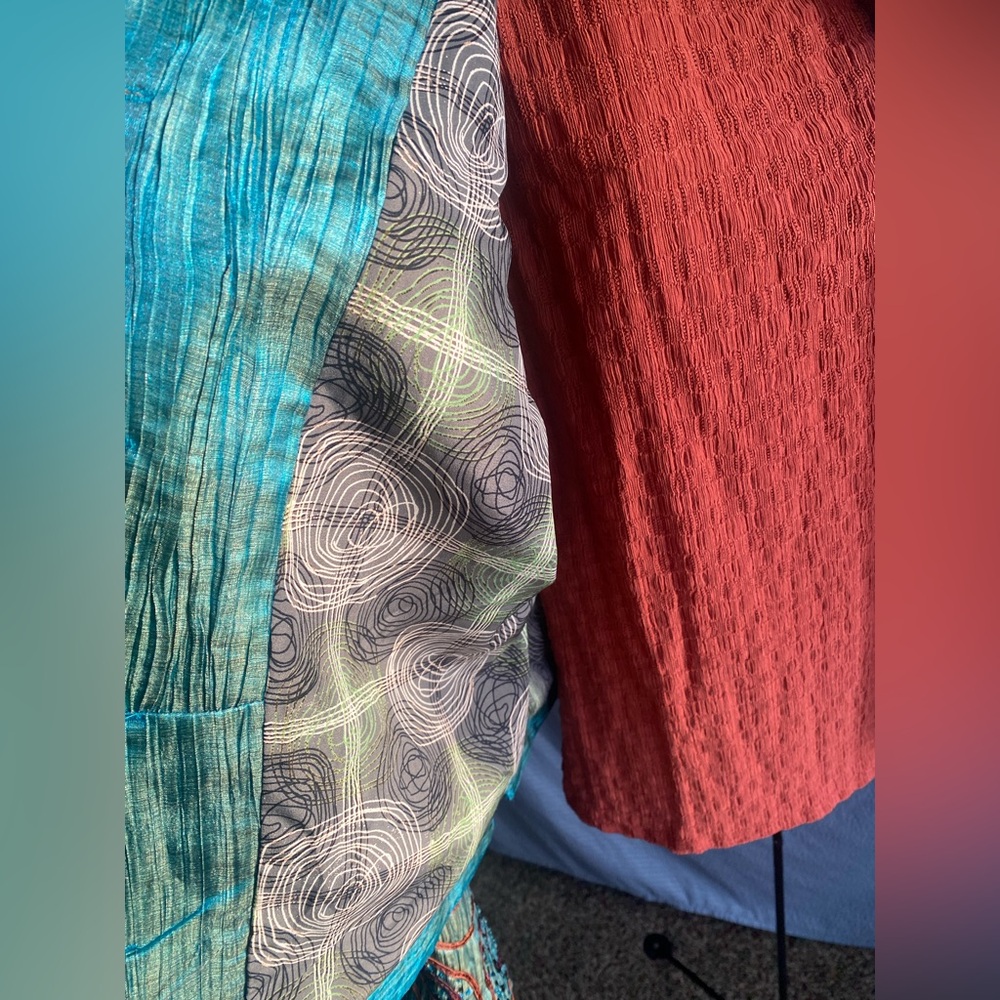 Patterned, Button Front Lightweight Button Jacket… - image 6